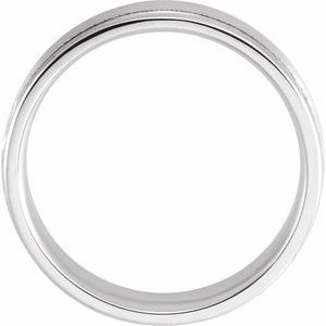 14K Yellow Or White Or Rose Gold Satin/Polished Grooved Comfort-Fit Flat Band