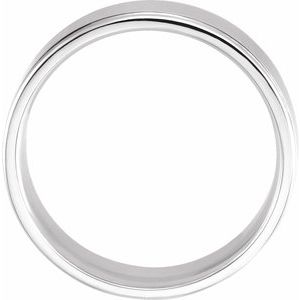 14K Yellow Or White Or Rose Gold Grooved Comfort-Fit Flat Band