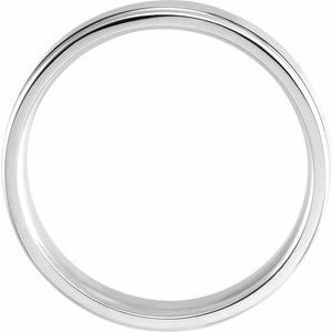 14K Yellow Or White Or Rose Gold Grooved Comfort-Fit Flat Band