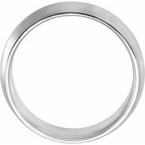 14K White Gold 8 Mm Polished Knife-Edge Comfort-Fit Band With Satin Finish Size 11.5