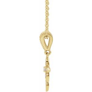 14K Yellow Gold Round 1.5Mm Gh I1 .03 Ctw Natural Diamond Petite Vintage-Inspired Necklace, Length: 18 In