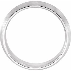 14K White Gold 6 Mm Polished Knife-Edge Comfort-Fit Band With Satin Finish Size 9