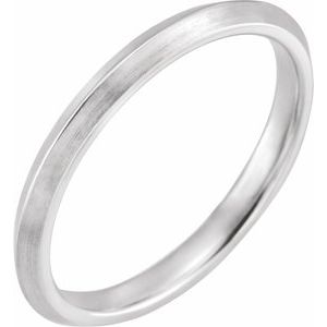 Sterling Silver 2.5 Mm Polished Knife-Edge Comfort-Fit Band With Satin Finish Size 7