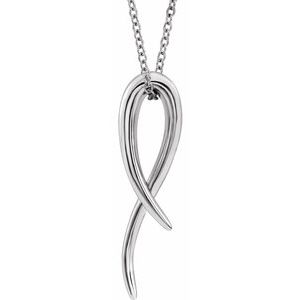 Sterling Silver 25.54 X 6.65 Mm 16-18 In Polished Freeform Necklace
