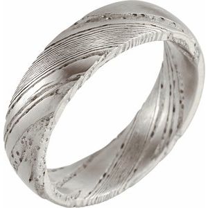 Damascus Steel Flat Patterned Band