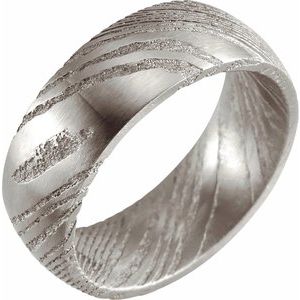 Damascus Steel Flat Patterned Band