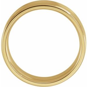 14K Yellow Gold 7 Mm Polished Concave Beveled-Edge Band Size 8.5