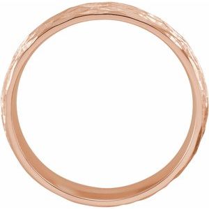 10K Yellow Or White Or Rose Gold Tree Bark-Inspired Comfort-Fit Flat Band