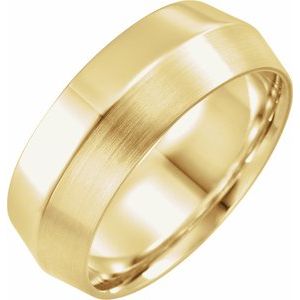 18K Yellow Or White Or Rose Gold Comfort-Fit Knife Band