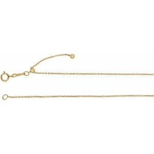 14K Yellow Gold-Filled Spring Ring Adjustable Cable Chain, Length: 16-22 In, Width: 1.1 Mm