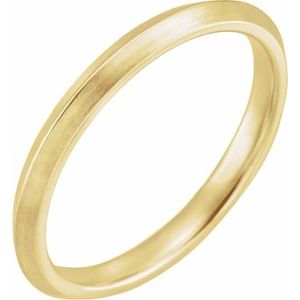 10K Yellow Gold 2.5 Mm Polished Knife-Edge Comfort-Fit Band With Satin Finish Size 7