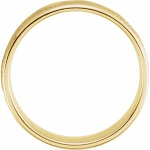 14K Yellow Gold 8 mm Flat Comfort-Fit Rope Band with Hammer Finish Size 10