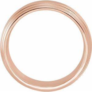 10K Yellow Or White Or Rose Gold Double Stepped-Edge Comfort-Fit Flat Band