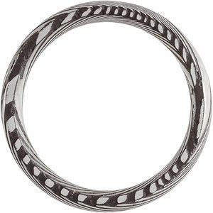 Damascus Steel 8 mm Half Round Comfort-Fit Band