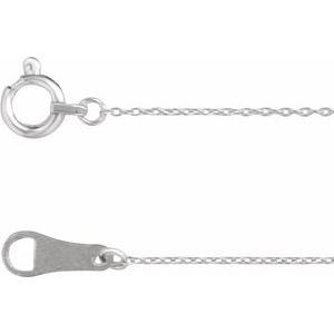 10K White Gold Cable Chain, Length: 16 In, Width: .8 Mm