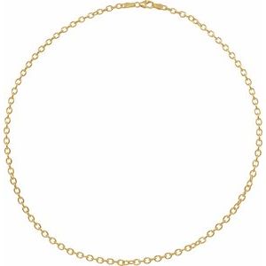 14K Yellow Gold Oval Cable Chain, Length: 24 In, Width: 3.25 Mm
