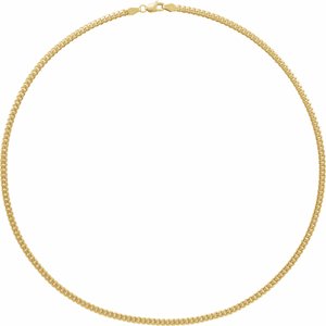 14K Yellow Or White Gold 3.3 Mm Lobster Clasp Miami Cuban Link Curb Chain
