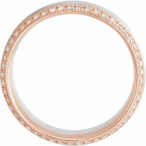 14K White/Rose Gold Round 1 Mm G-H Si2-Si3 1/5 Ctw Natural Diamond Band Size 7