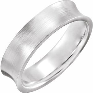 Sterling Silver 6 Mm Polished Concave Edge Band With Satin Finish Size 9