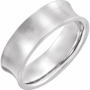 Sterling Silver 7 Mm Polished Concave Edge Band With Satin Finish Size 5