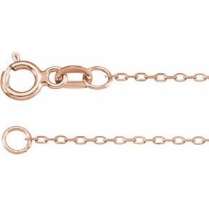 14K Rose Gold Diamond-Cut Cable Chain, Length: 16 In, Width: .8 Mm