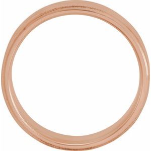 14K Rose Gold 6 Mm Polished Comfort-Fit Patterned Band With Satin Finish Size 10