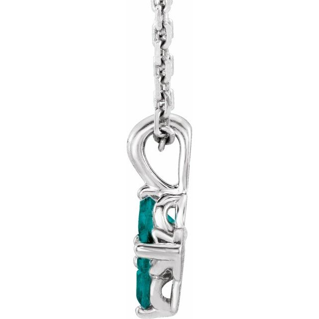 Sterling Silver Round Imitation Alexandrite 2 Mm 16-18 In Polished Imitation Alexandrite Necklace