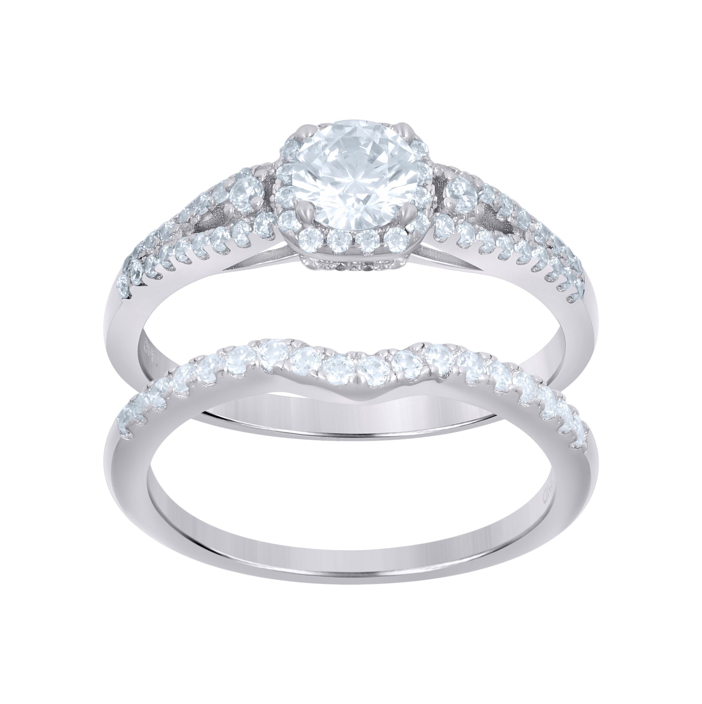 Sterling Silver Womens Cubic-Zirconia Fashion Duo Ring Set Size 6– Elegant Jewelry Gift for Birthday, Anniversary, Engagement, Wedding