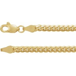 14K Yellow Or White Gold 3.3 Mm Lobster Clasp Miami Cuban Link Curb Chain