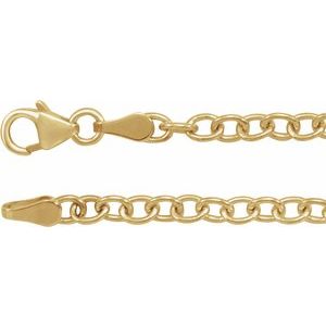 14K Yellow Gold Oval Cable Chain, Length: 7 In, Width: 3.25 Mm