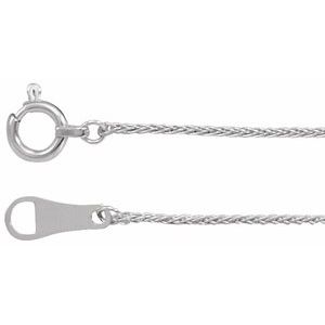 Platinum Spring Ring Wheat Chain, Length: 18 In, Width: .8 Mm