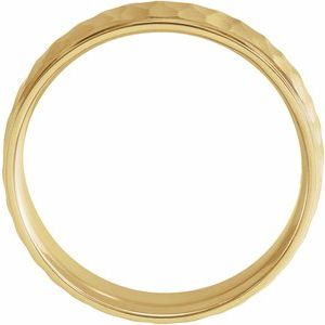 14K Yellow Or White Or Rose Gold Or Platinum 6 mm Stepped-Edge Comfort-Fit Flat Band