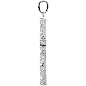 14K Yellow Or White Gold Round 2.25Mm :: 3/4 Ctw Si1-Si2, G-H Polished Lab-Grown Diamond Cross Pendant