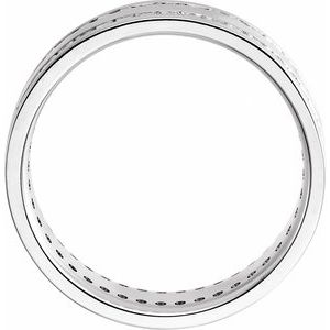 14K White Gold Set 10 Natural Diamond Round 1.5 Mm 7 Mm Si2-Si3, G-H Polished Double-Row Channel-Set Flat Band Size 10