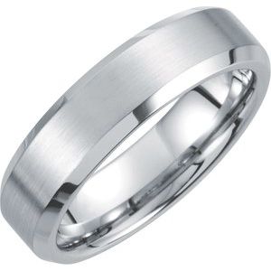 Tungsten 6 mm Beveled-Edge Inlay Band