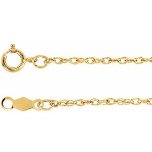 14K Yellow Gold Filled 1.25 Mm Spring Ring Polished Rope Chain
