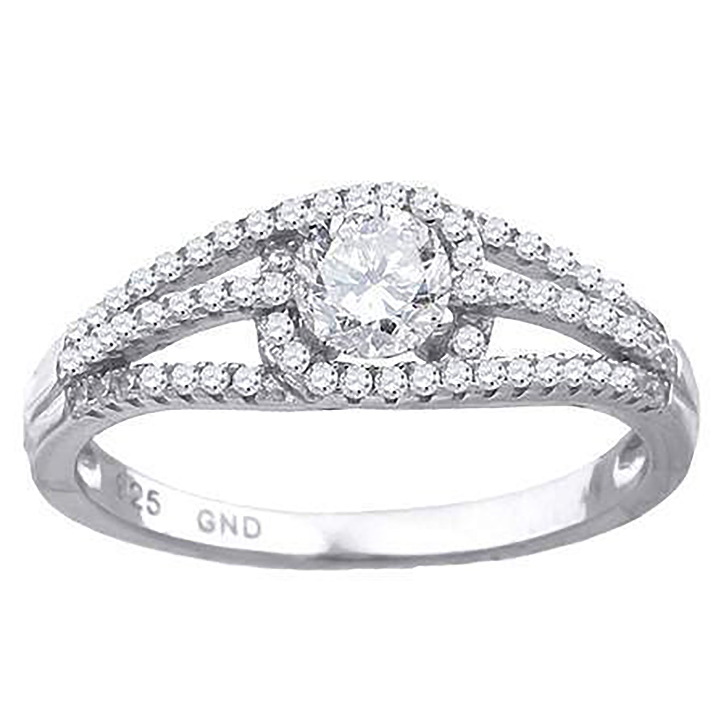 Sterling Silver Women's Cubic-Zirconia Fashion Bridal Anniversary Engagement Wedding Ring