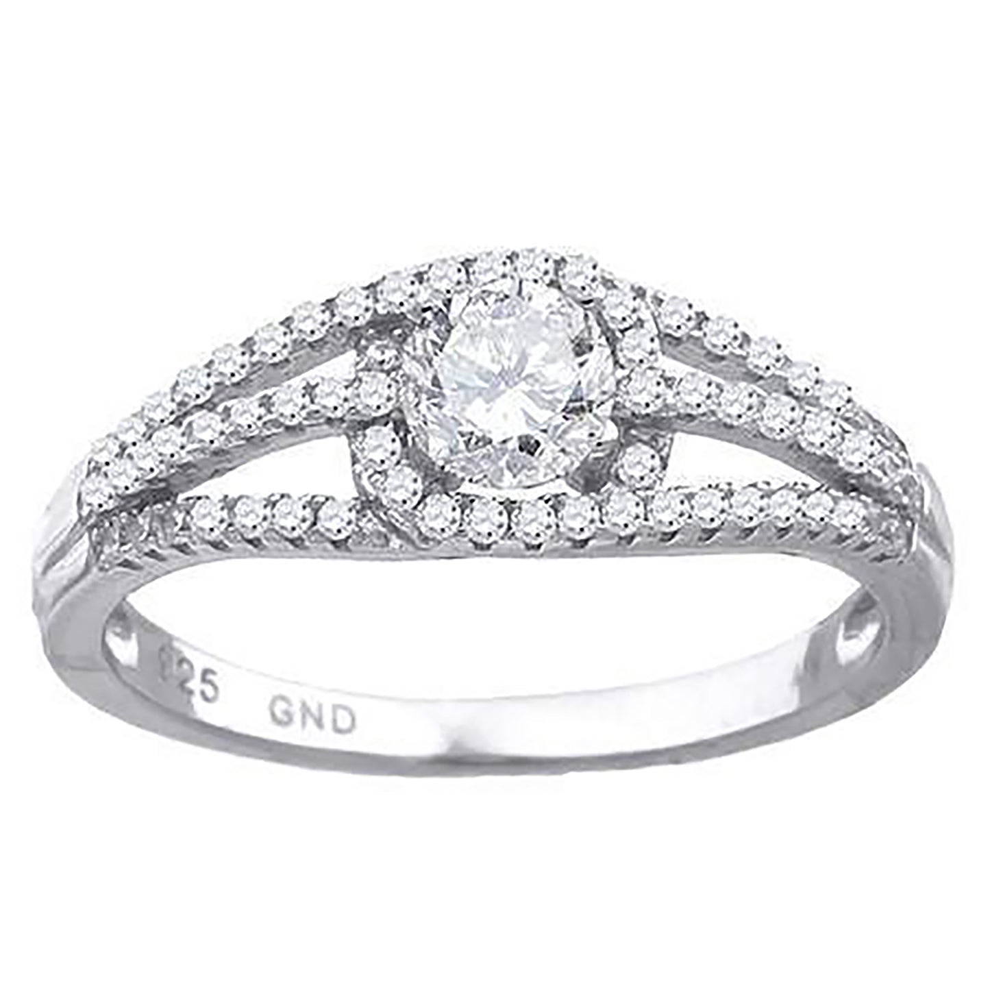Sterling Silver Women's Cubic-Zirconia Fashion Bridal Anniversary Engagement Wedding Ring