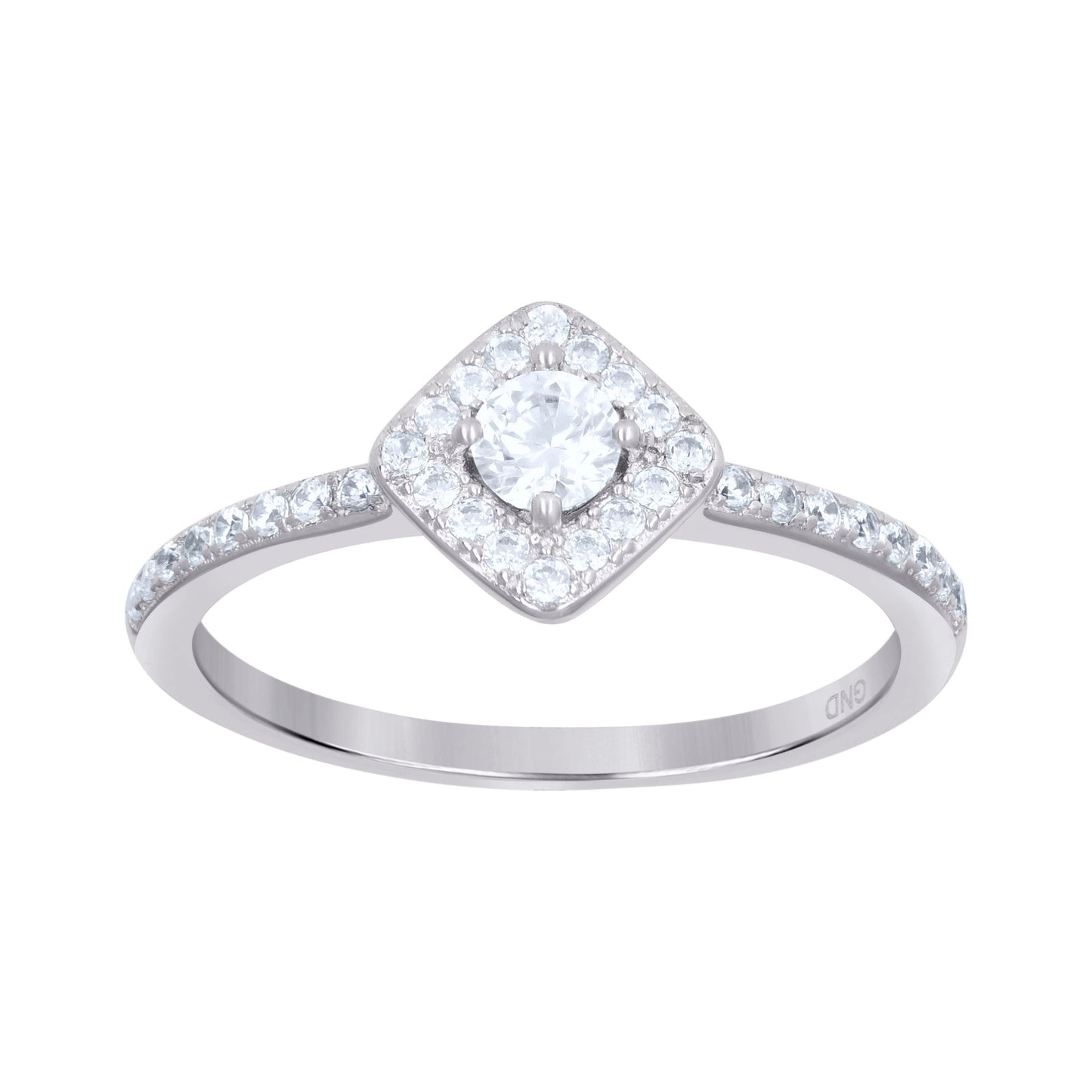 Sterling Silver Women's Cubic-Zirconia Square Face Fashion Bridal Anniversary Wedding Engagement Band Ring