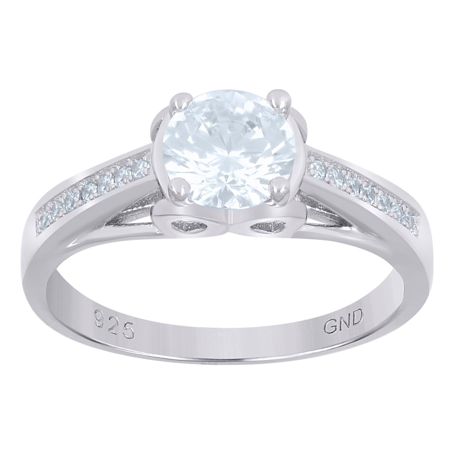 Sterling Silver Women's Cubic-Zirconia Fashion Bridal Anniversary Wedding Engagement Band Ring