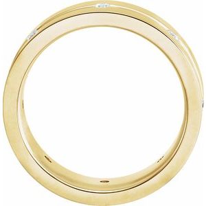 14K Yellow Or White Or Rose Gold Or Platinum Natural Diamond Grooved Band