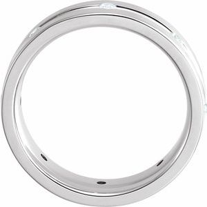 14K Yellow Or White Or Rose Gold Or Platinum Natural Diamond Grooved Band
