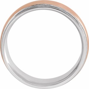 14K Yellow Or White Or Rose Gold 7 mm Milgrain Edge Comfort-Fit Flat Band