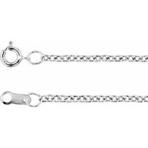 10K Yellow Or White Or Rose Gold 1.5 Mm Spring Ring Polished Cable Chain
