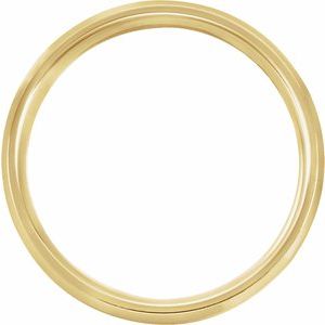 18K Yellow Or White Or Rose Gold Beveled-Edge Band with Satin Finish