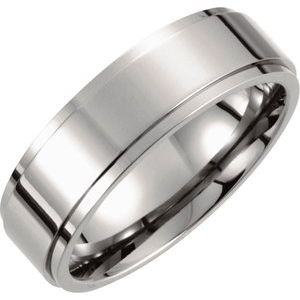 Titanium 7 mm Ridged Band Size 12.5