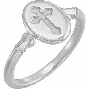 Sterling Silver Oval 11.5 X 8.8 Mm Brush Polished Signet Ring Size 7