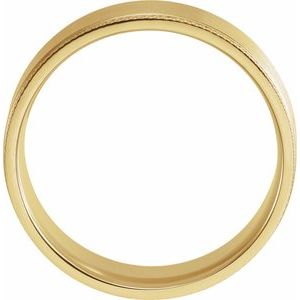 10K Yellow Or White Or Rose Gold Knurled Stepped-Edge Flat Band