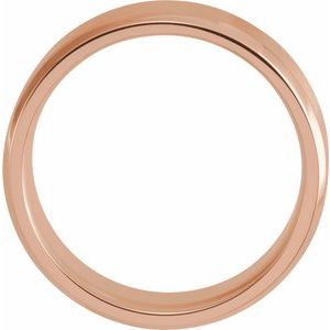 18K Yellow Or White Or Rose Gold Beveled-Edge Band with Satin Finish