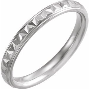 10K Yellow Or White Or Rose Gold Stepped-Edge Geometric Half Round Band